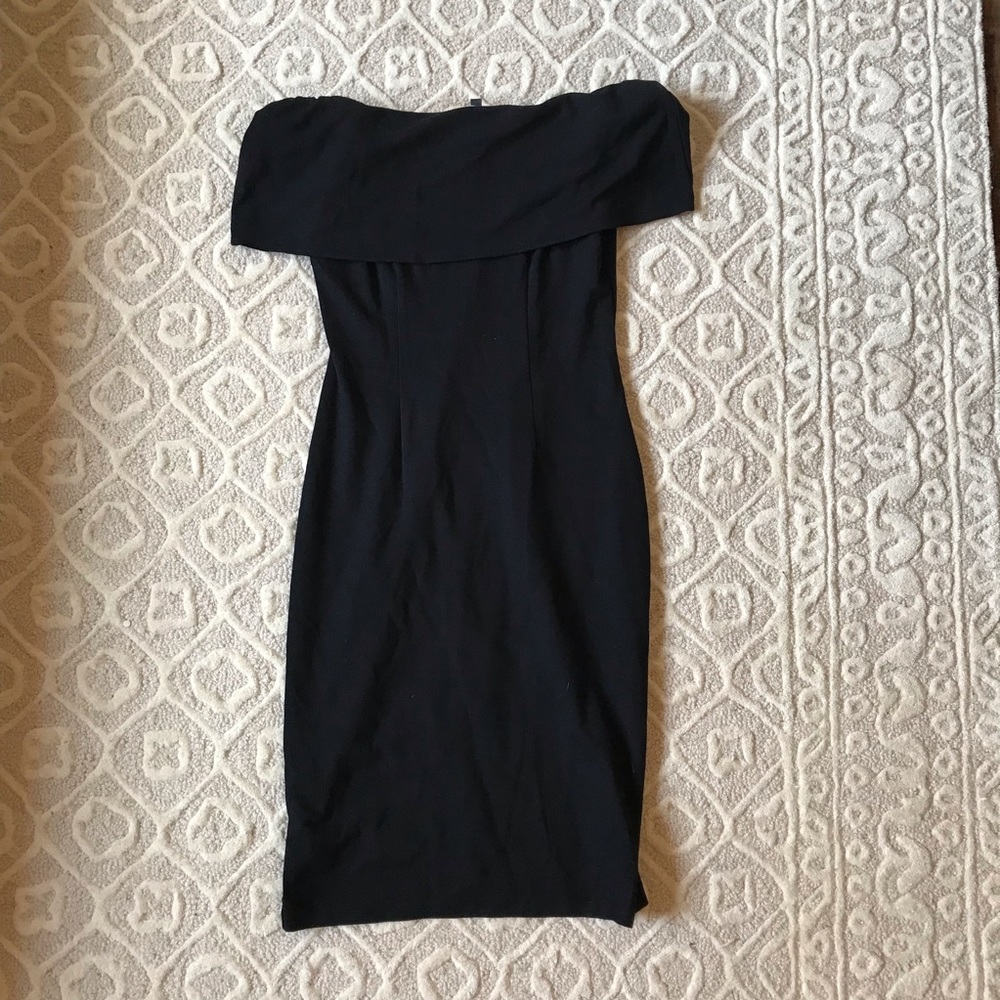 Off The Shoulder Black Cocktail Dress